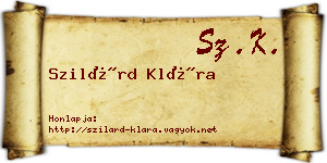Szilárd Klára névjegykártya