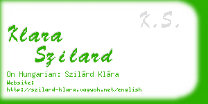 klara szilard business card